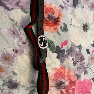 Gucci GG with Silver Logo Buckle Belt